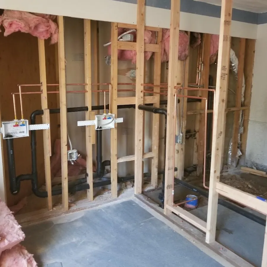 Copper pipe rough-in and plumbing installation in Missoula